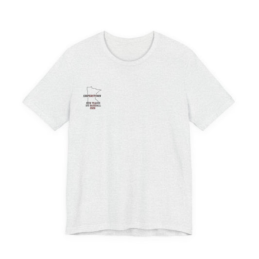 New Prague 12U Baseball Team Tee — Cooperstown 2026 100% Airlume cotton. Simple.