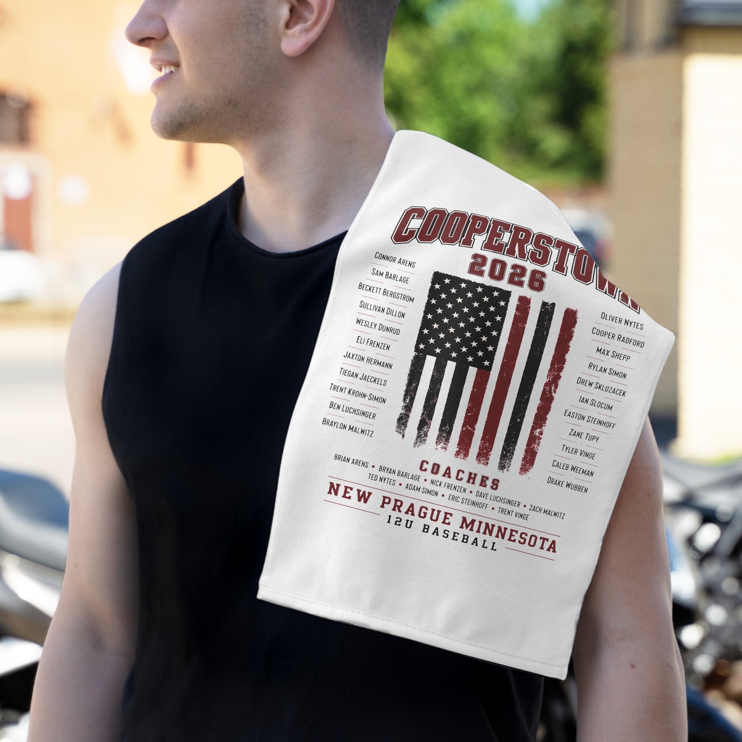 Cooperstown 2026 Rally Towel – New Prague Minnesota 12U Baseball Team Keepsake - SHIPPING IS HIGHER FOR THIS PRODUCT