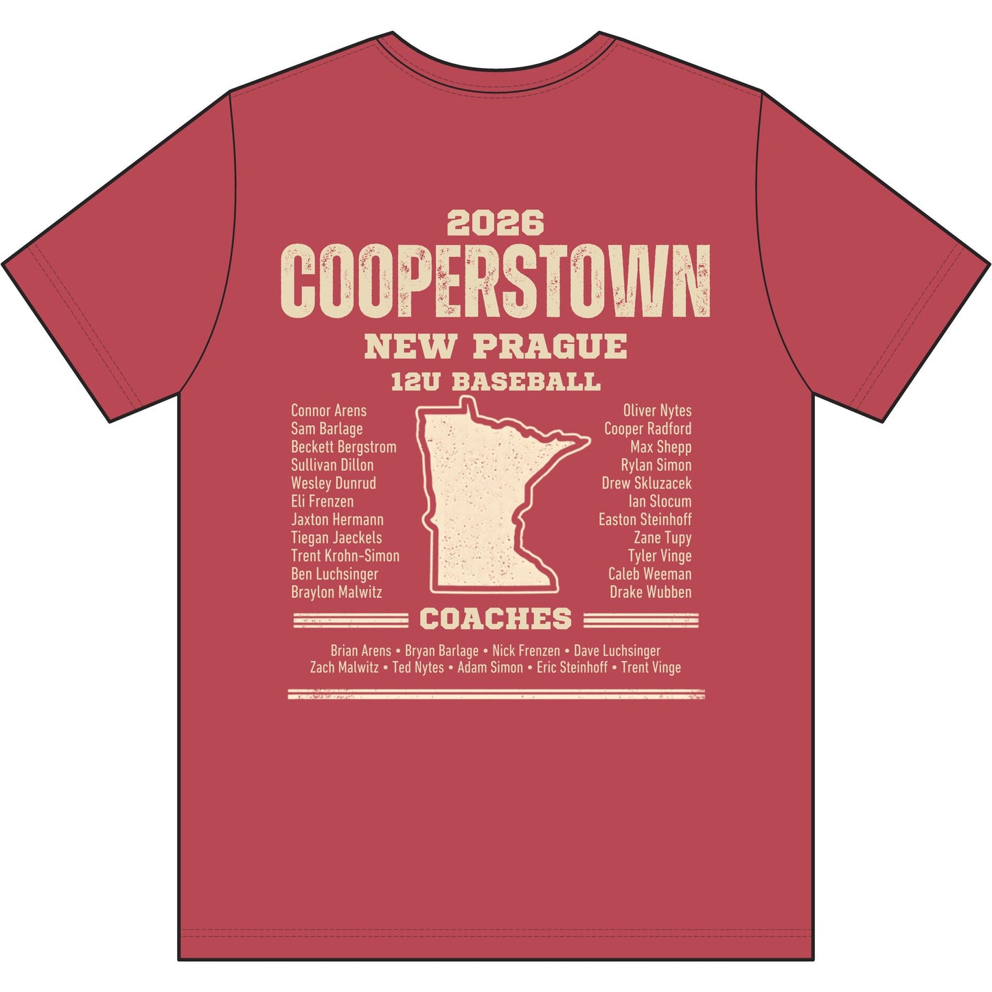 Cooperstown 2026 New Prague Team - Unisex Heather CVC Short Sleeve Tee