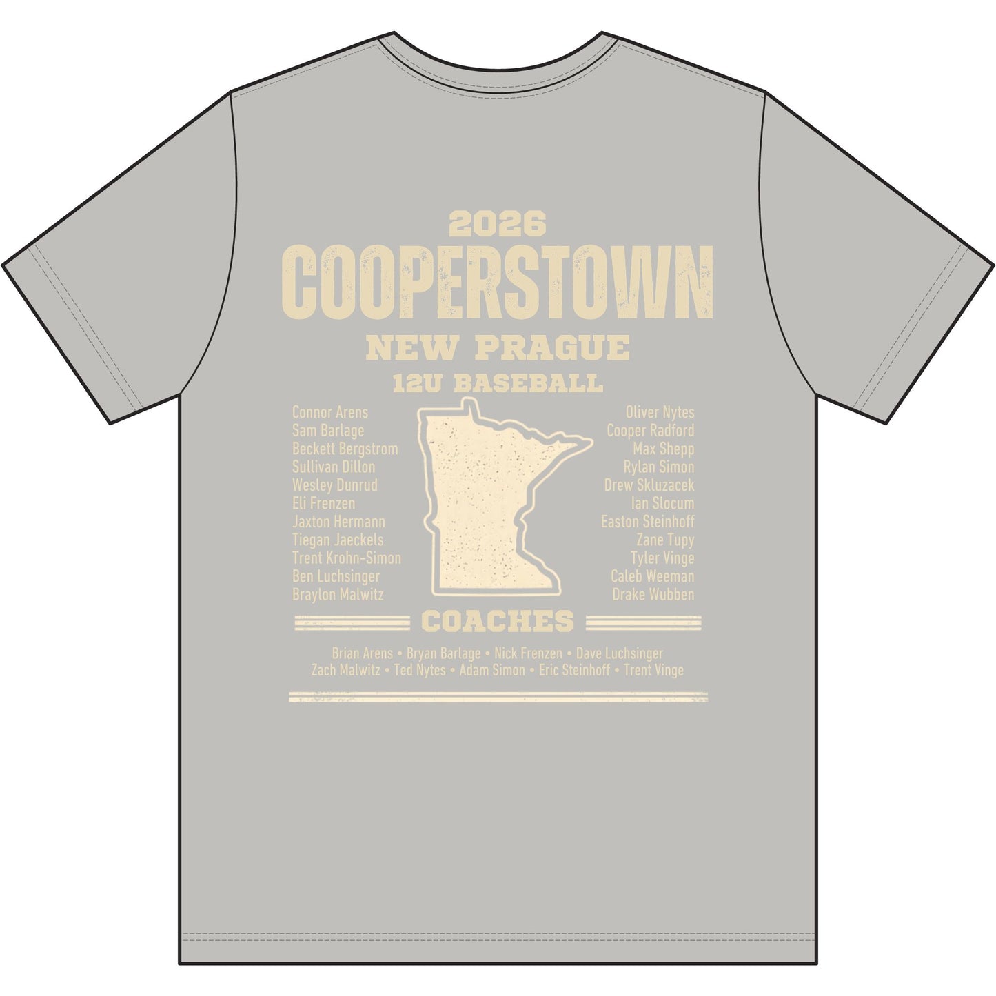 Cooperstown 2026 New Prague Team - Unisex Heather CVC Short Sleeve Tee