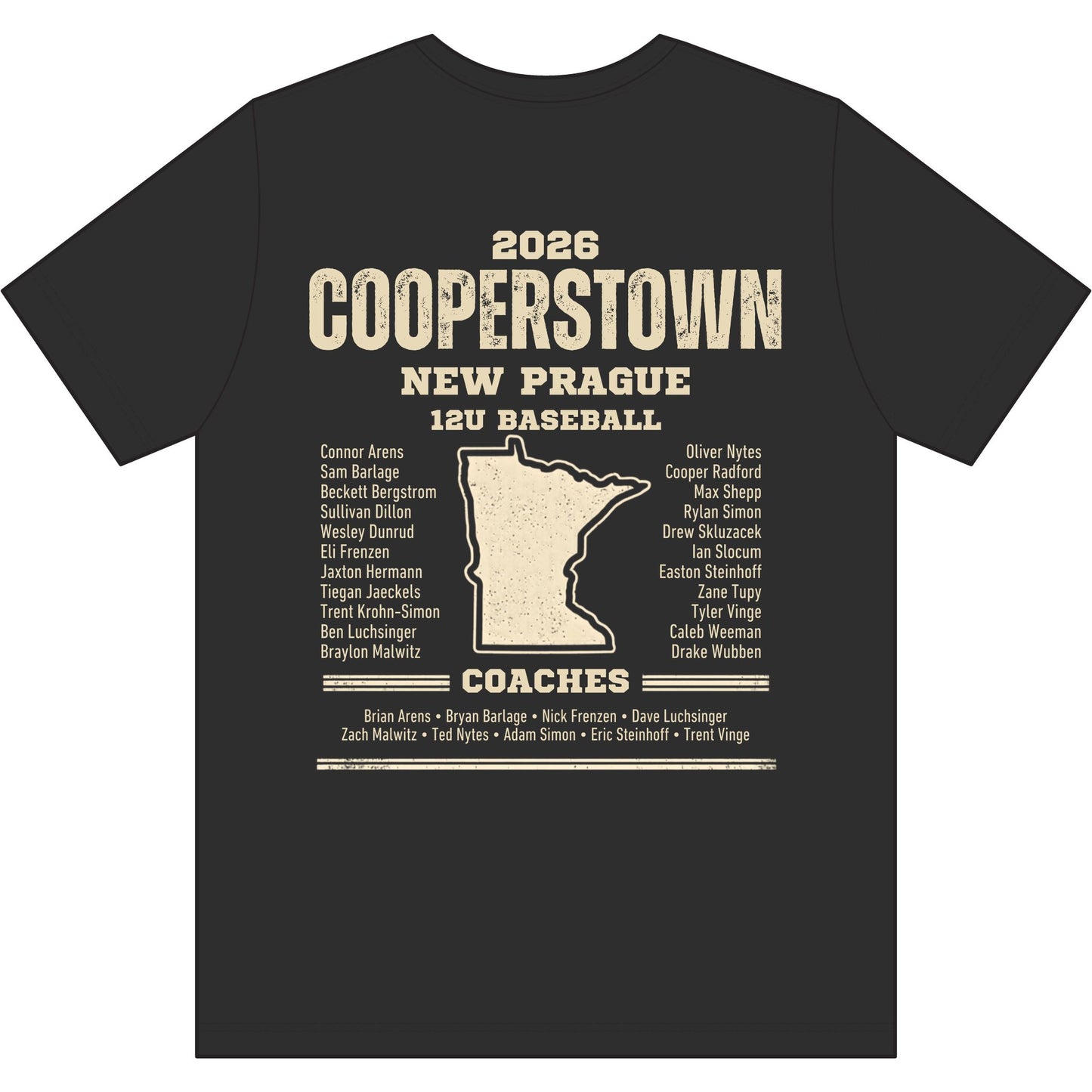 Cooperstown 2026 New Prague Team - Unisex Heather CVC Short Sleeve Tee