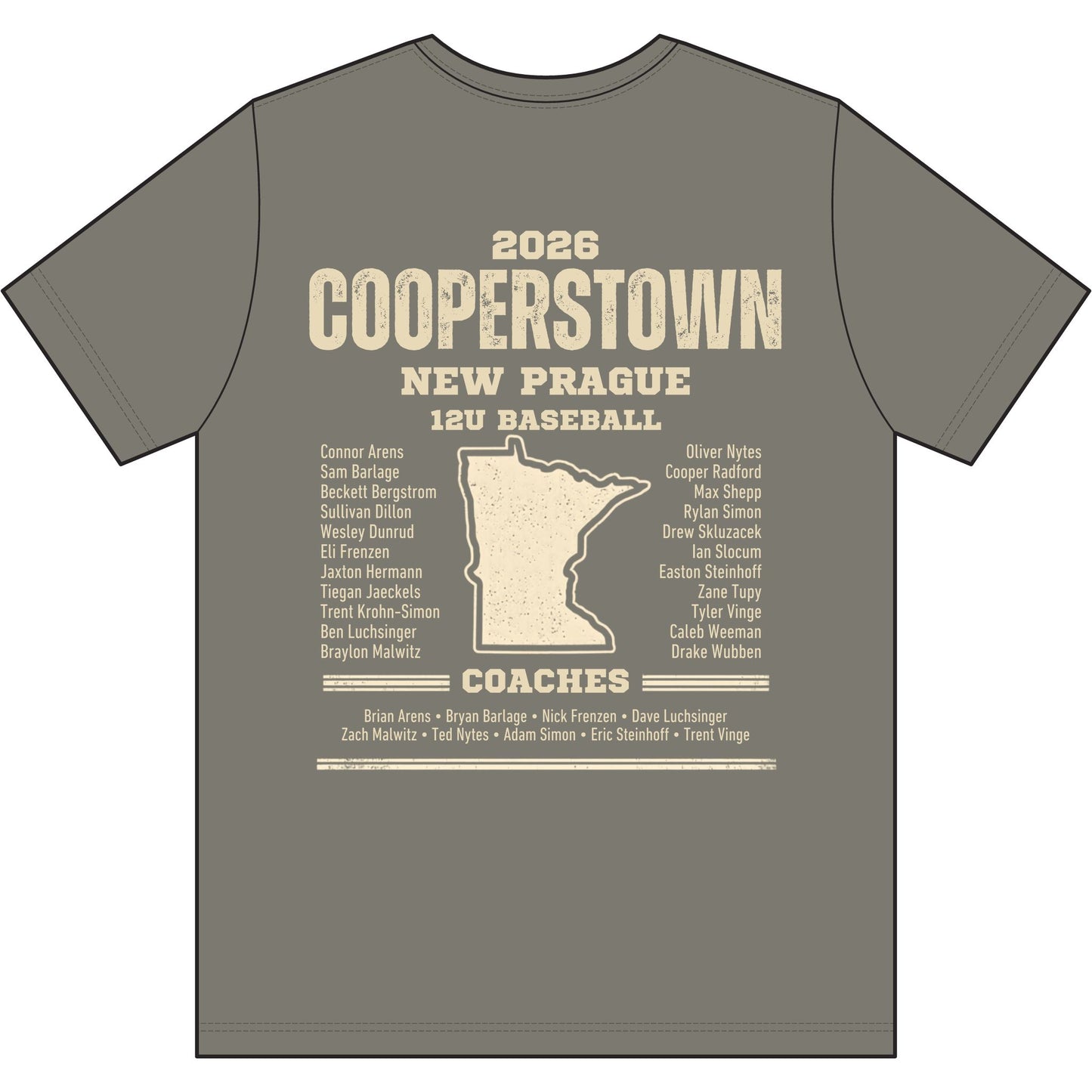 Cooperstown 2026 New Prague Team - Unisex Heather CVC Short Sleeve Tee