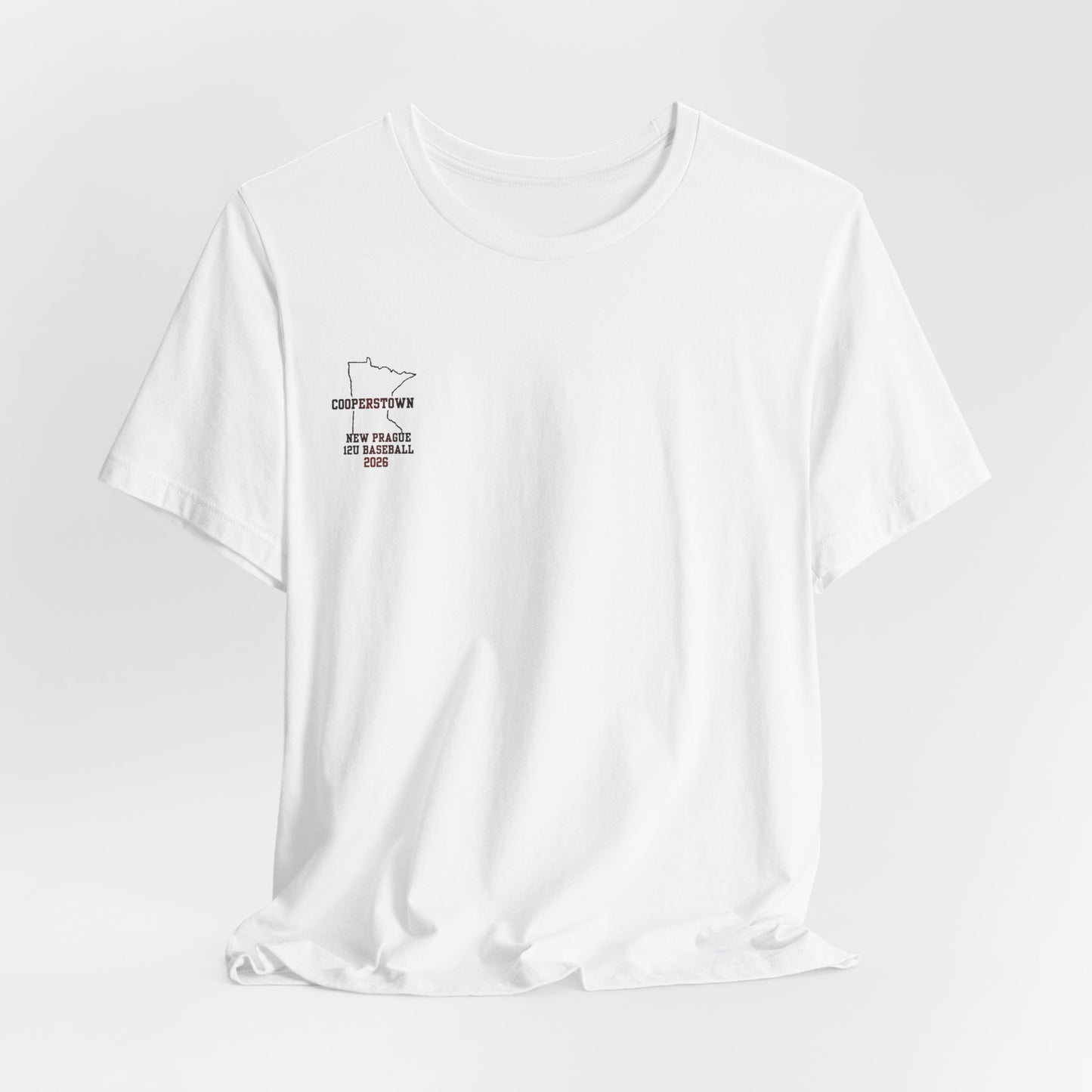 New Prague 12U Baseball Team Tee — Cooperstown 2026 Coaches & Player Roster