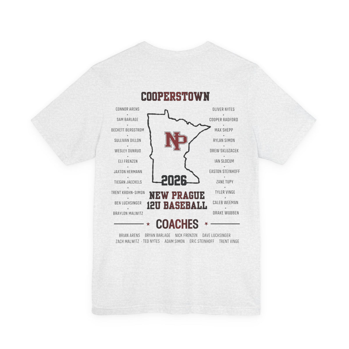 Cooperstown 2026 New Prague Team - Bella+Canvas t-shirt Simple