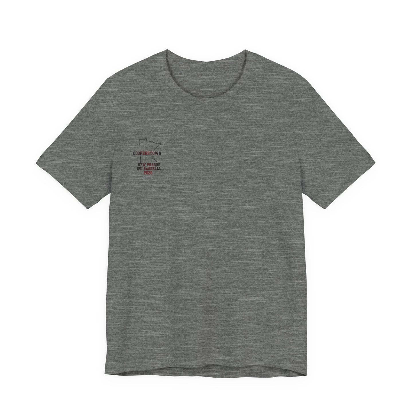 New Prague 12U Baseball Team Tee — Cooperstown 2026 Coaches & Player Roster