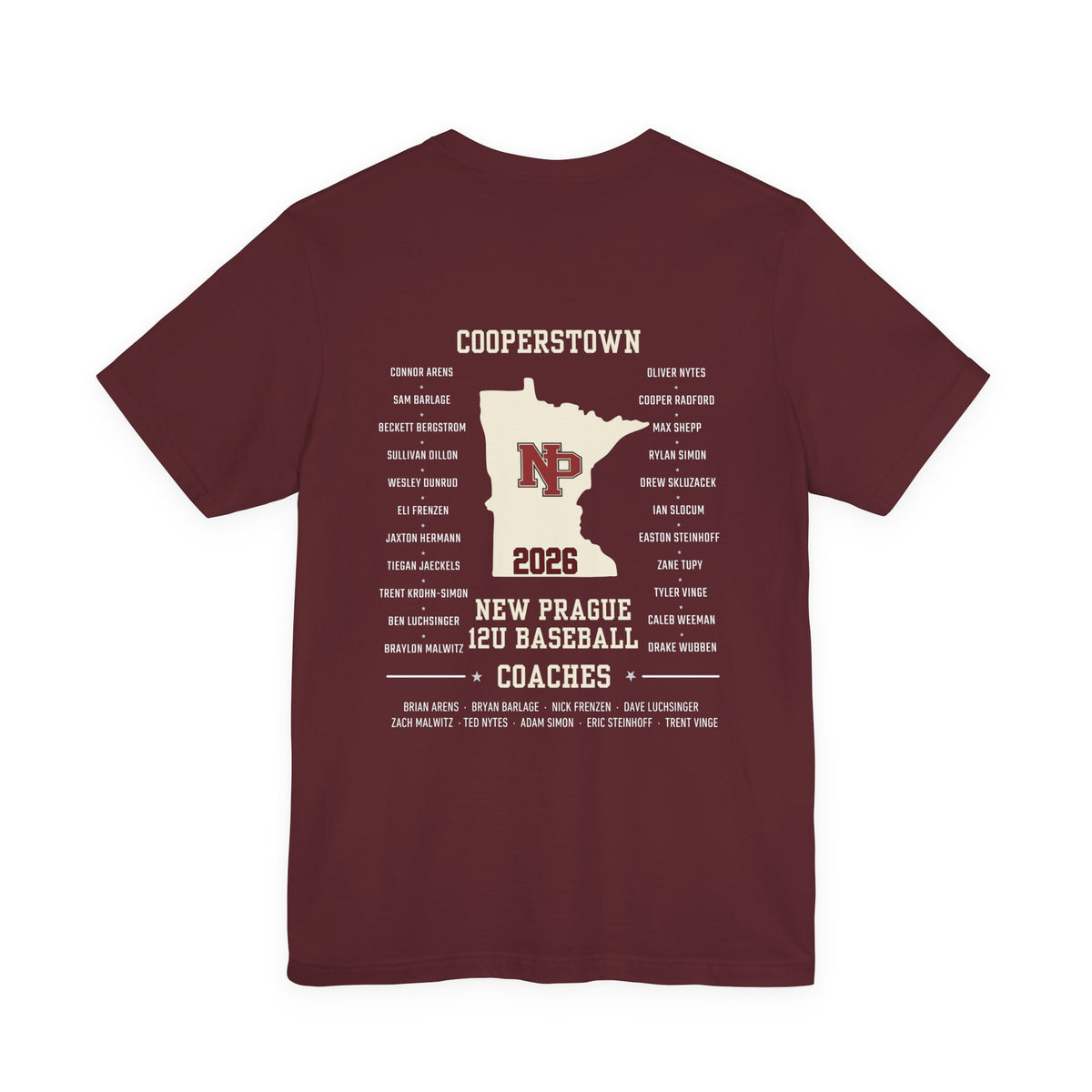 Cooperstown 2026 New Prague Team - Bella+Canvas t-shirt Simple