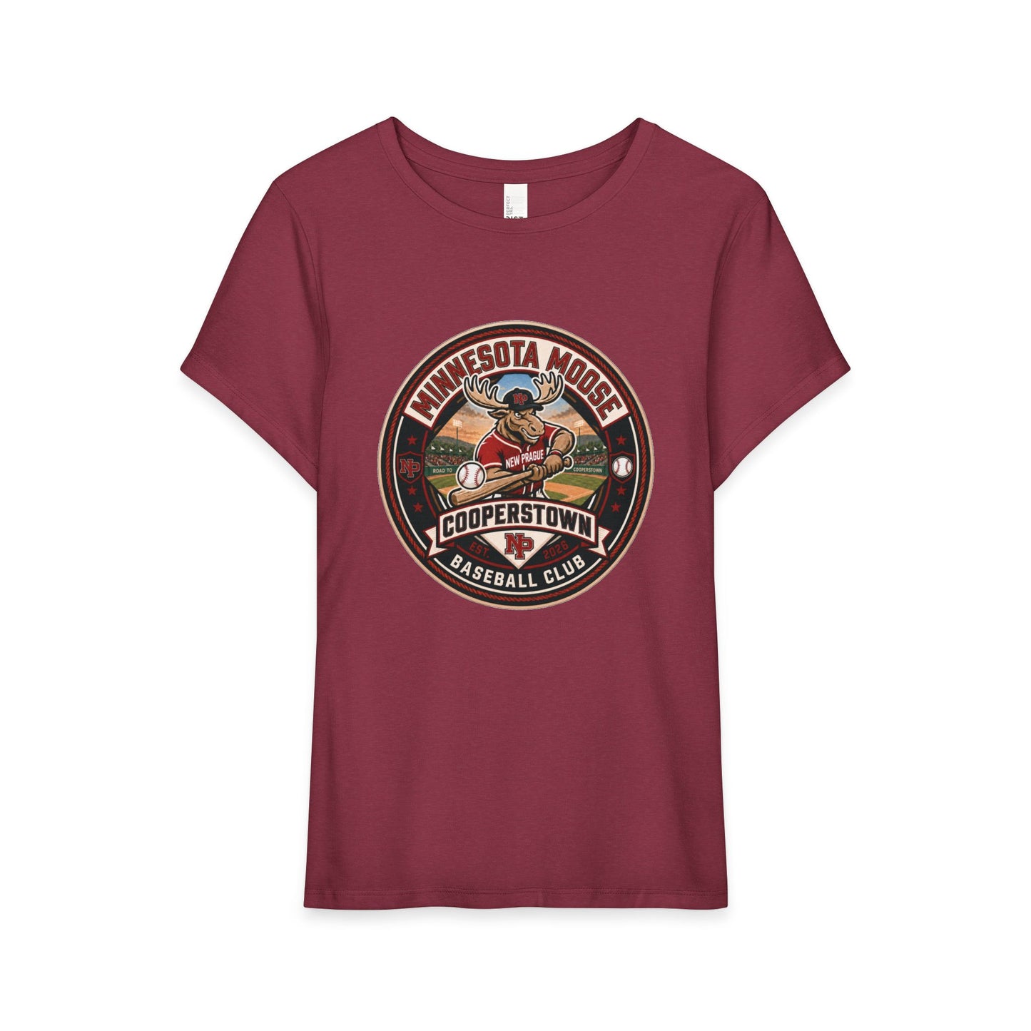 Women’s Baseball Tee — Minnesota Moose Cooperstown Baseball Club
