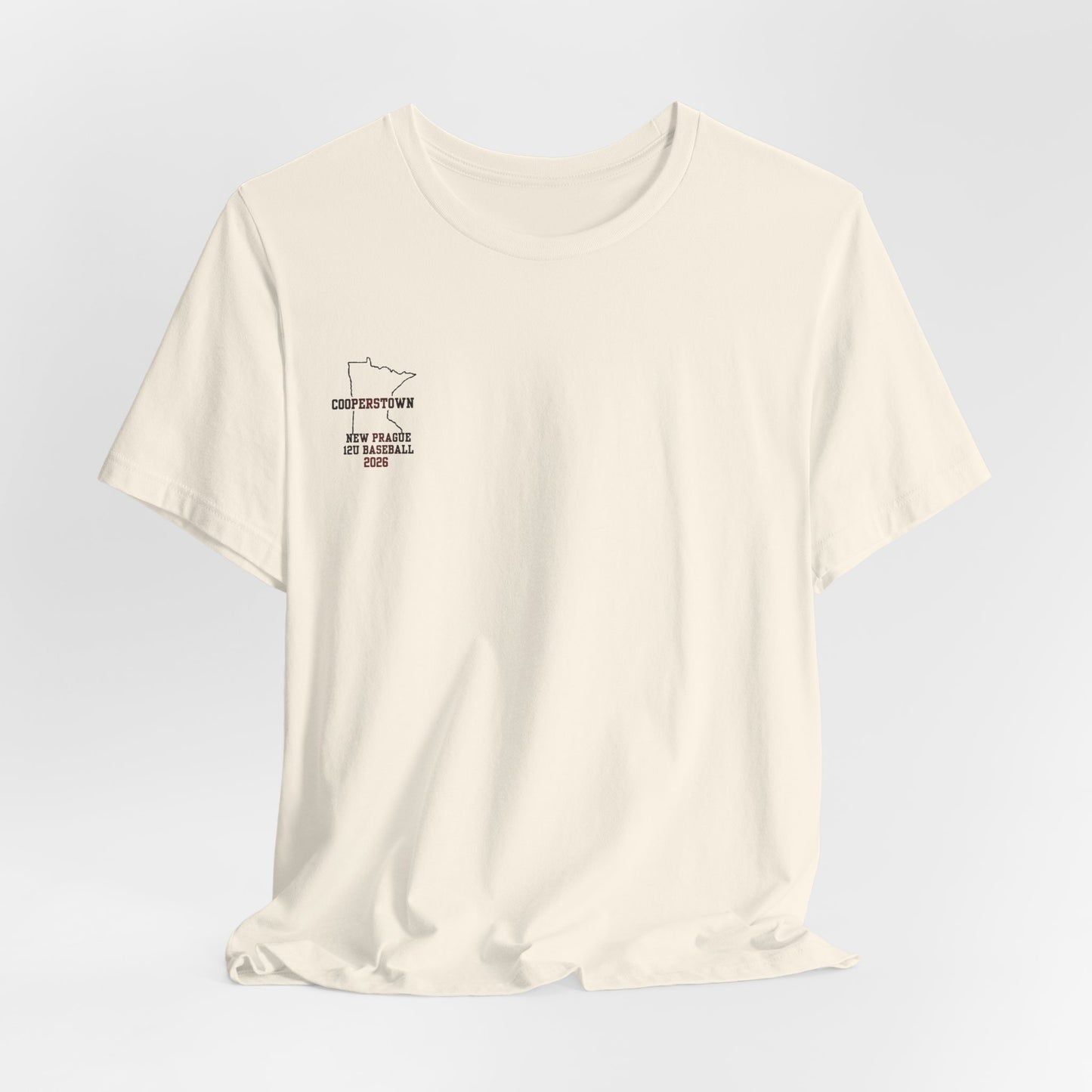 New Prague 12U Baseball Team Tee — Cooperstown 2026 Coaches & Player Roster
