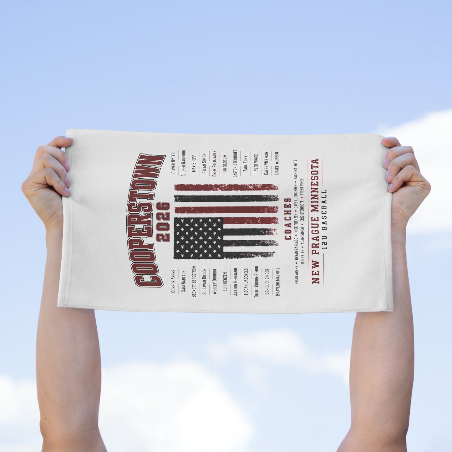 Cooperstown 2026 Rally Towel – New Prague Minnesota 12U Baseball Team Keepsake - SHIPPING IS HIGHER FOR THIS PRODUCT