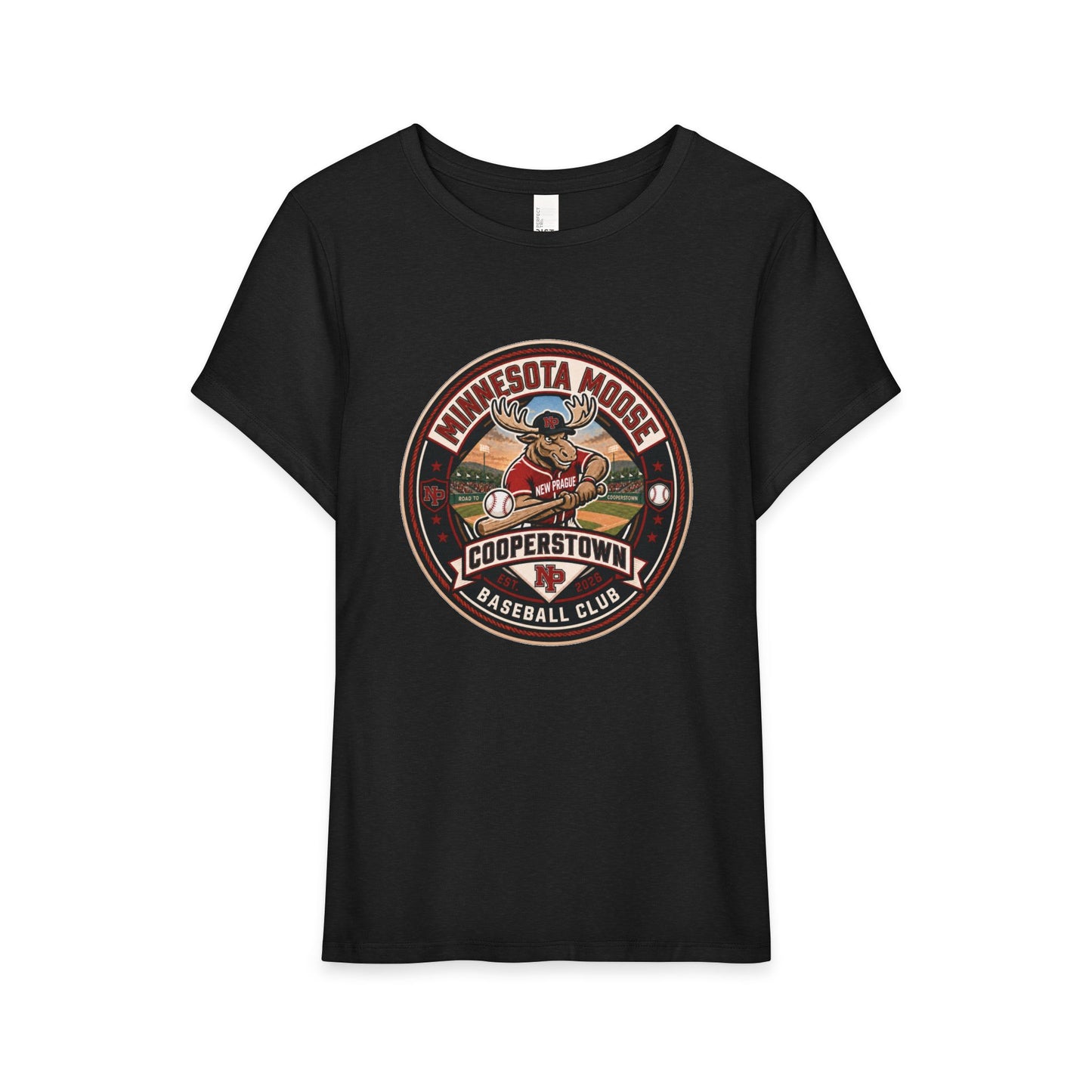 Women’s Baseball Tee — Minnesota Moose Cooperstown Baseball Club