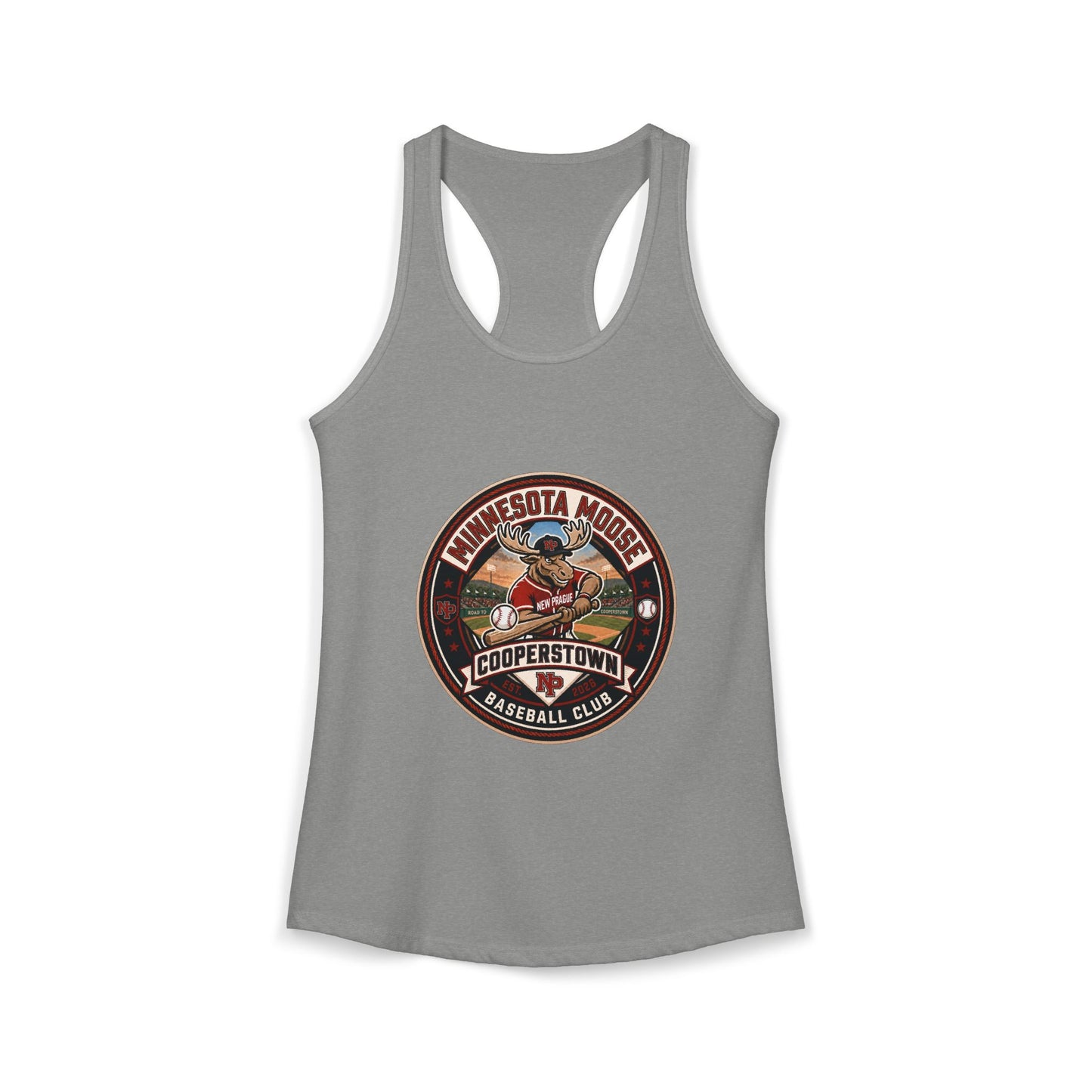 Women's Ideal Racerback Tank (Next Level 1533,) - Minnesota Moose Cooperstown 2026