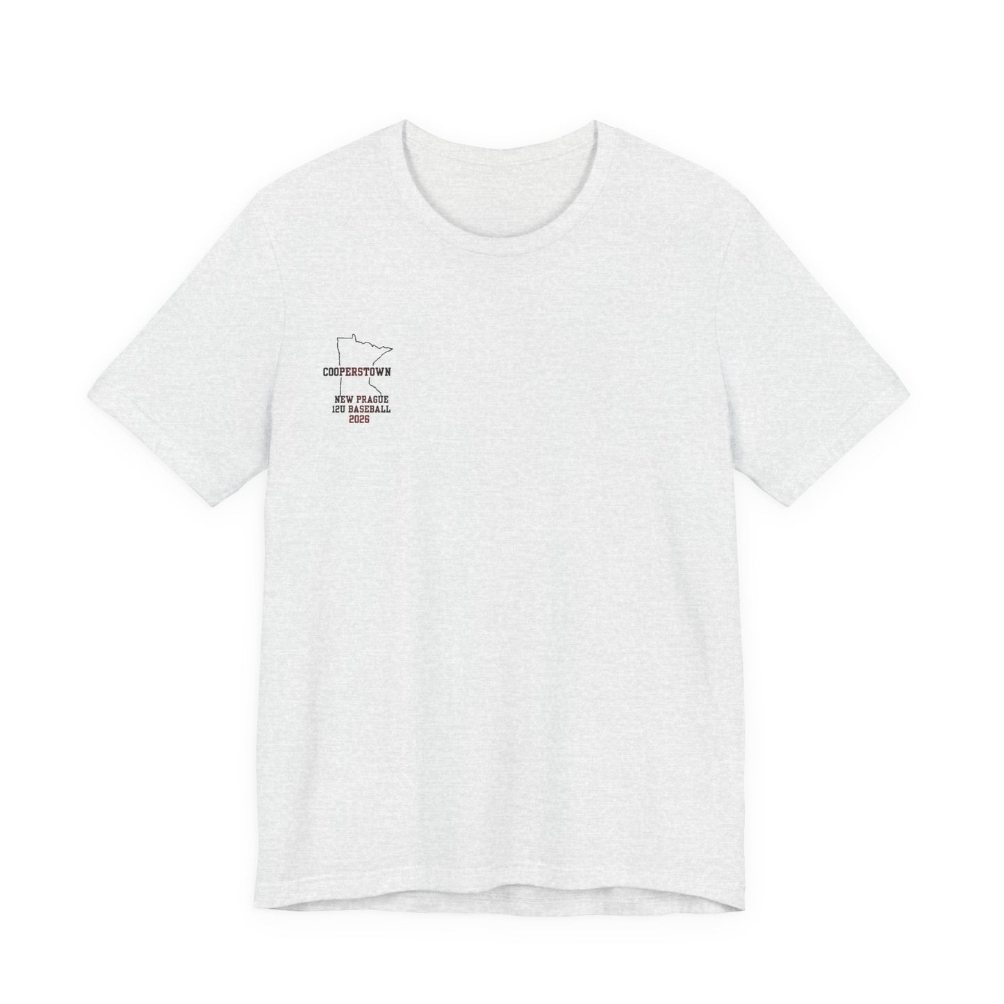 New Prague 12U Baseball Team Tee — Cooperstown 2026 Coaches & Player Roster