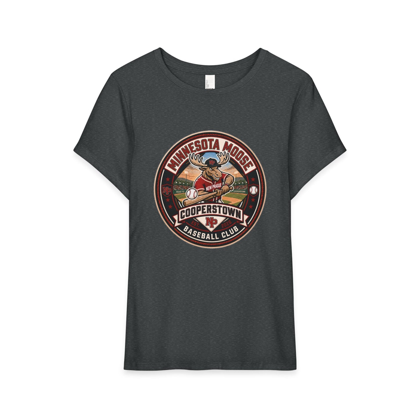 Women’s Baseball Tee — Minnesota Moose Cooperstown Baseball Club