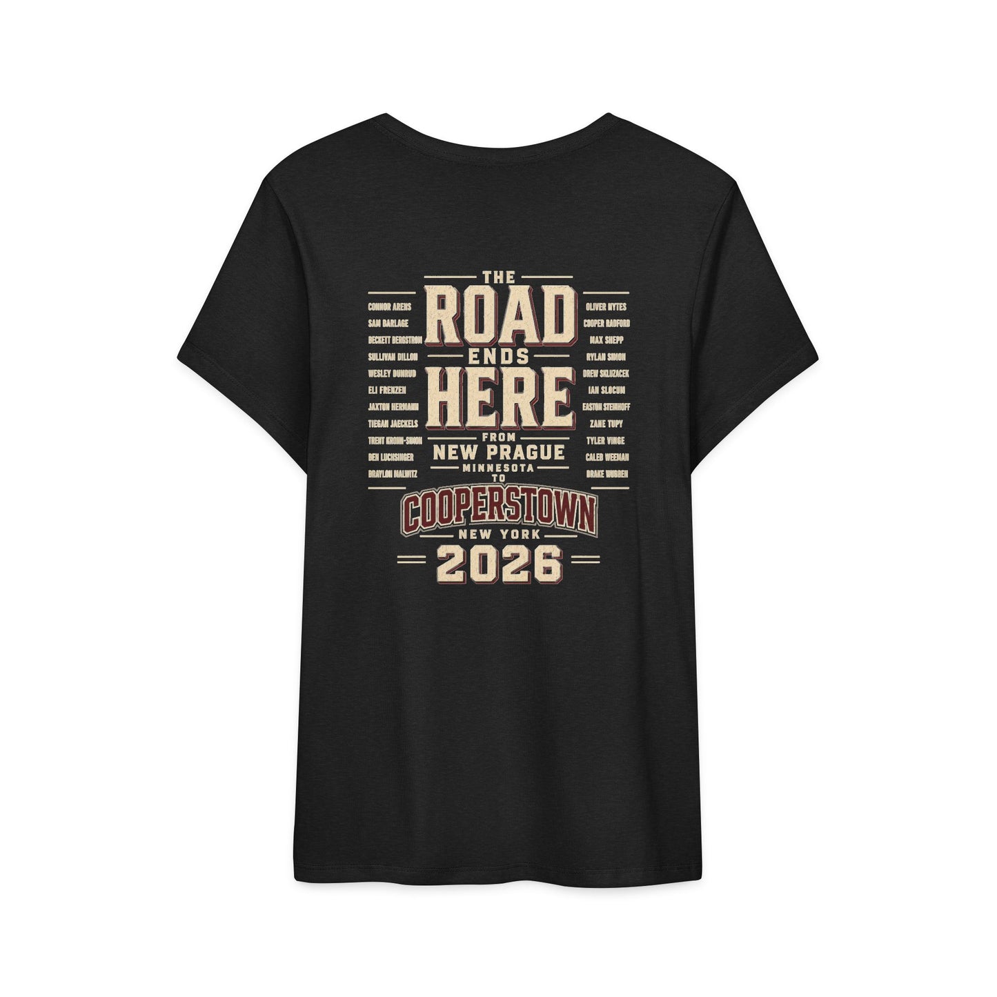 Ladies Road Ends Here Cooperstown 2026 Baseball T-Shirt