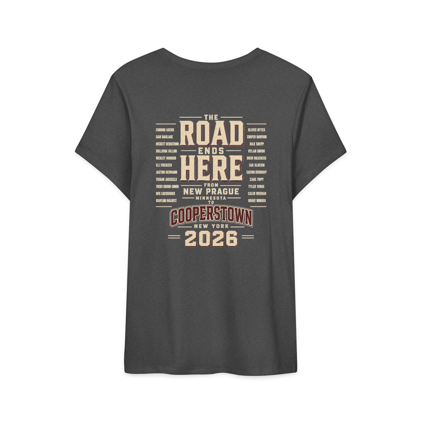Ladies Road Ends Here Cooperstown 2026 Baseball T-Shirt