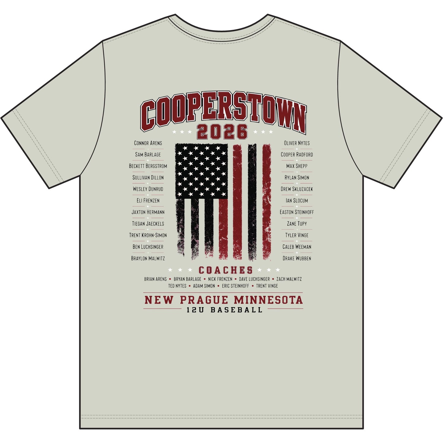 Cooperstown 2026 New Prague 12U Baseball Team T‑Shirt
