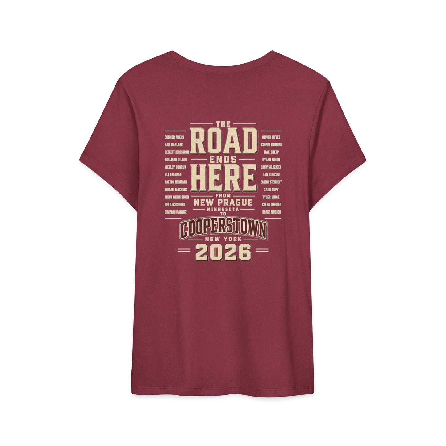 Ladies Road Ends Here Cooperstown 2026 Baseball T-Shirt