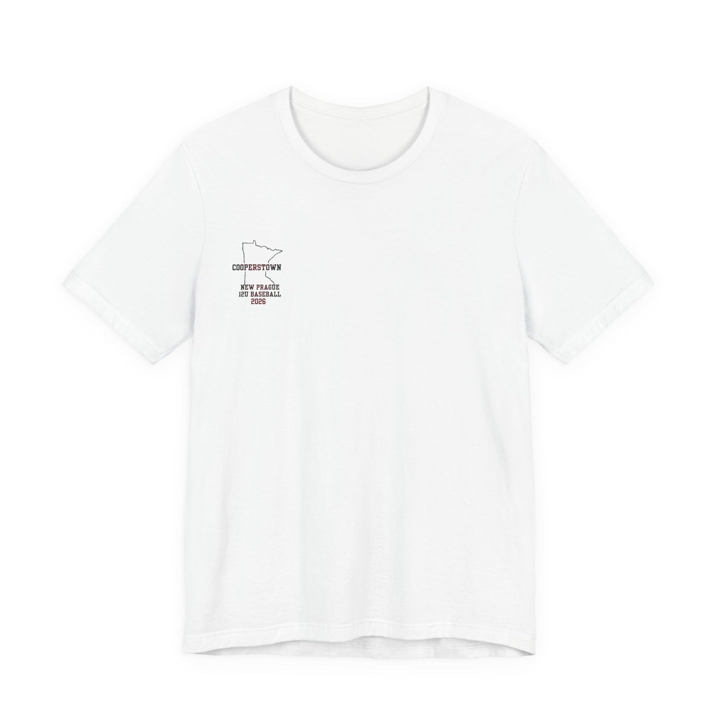 New Prague 12U Baseball Team Tee — Cooperstown 2026 Coaches & Player Roster