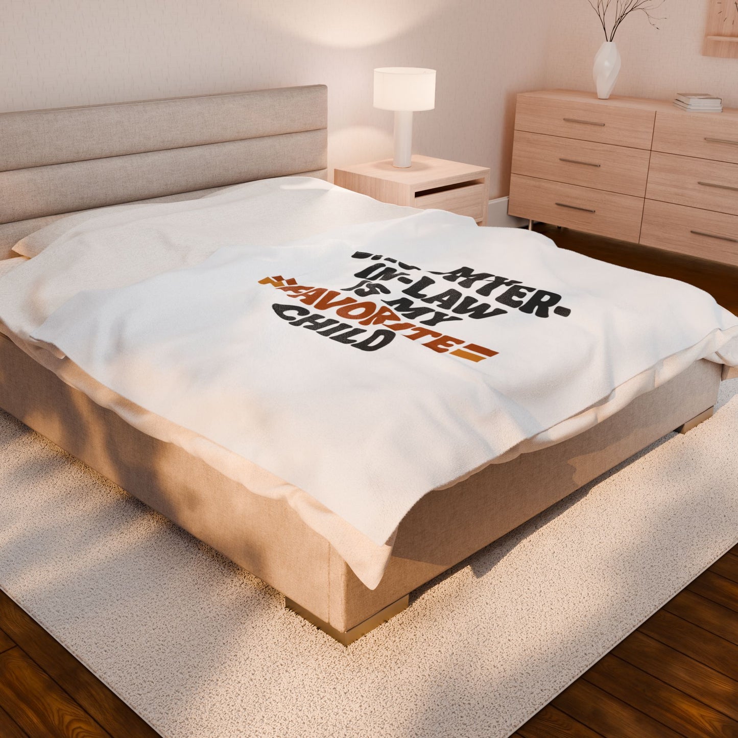 Velveteen Plush Blanket — "My Daughter-in-Law Is My Favorite Child" Cozy Throw
