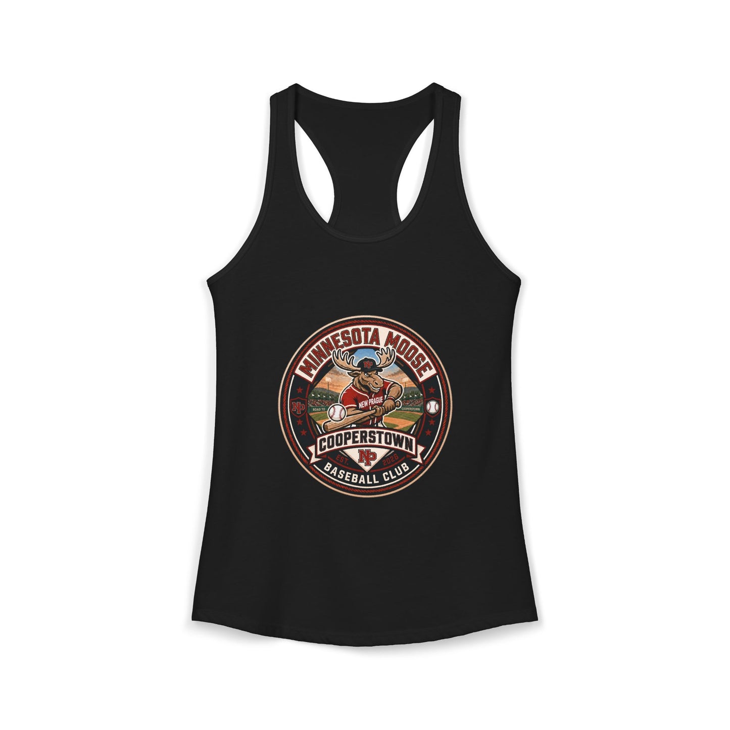 Women's Ideal Racerback Tank (Next Level 1533,) - Minnesota Moose Cooperstown 2026