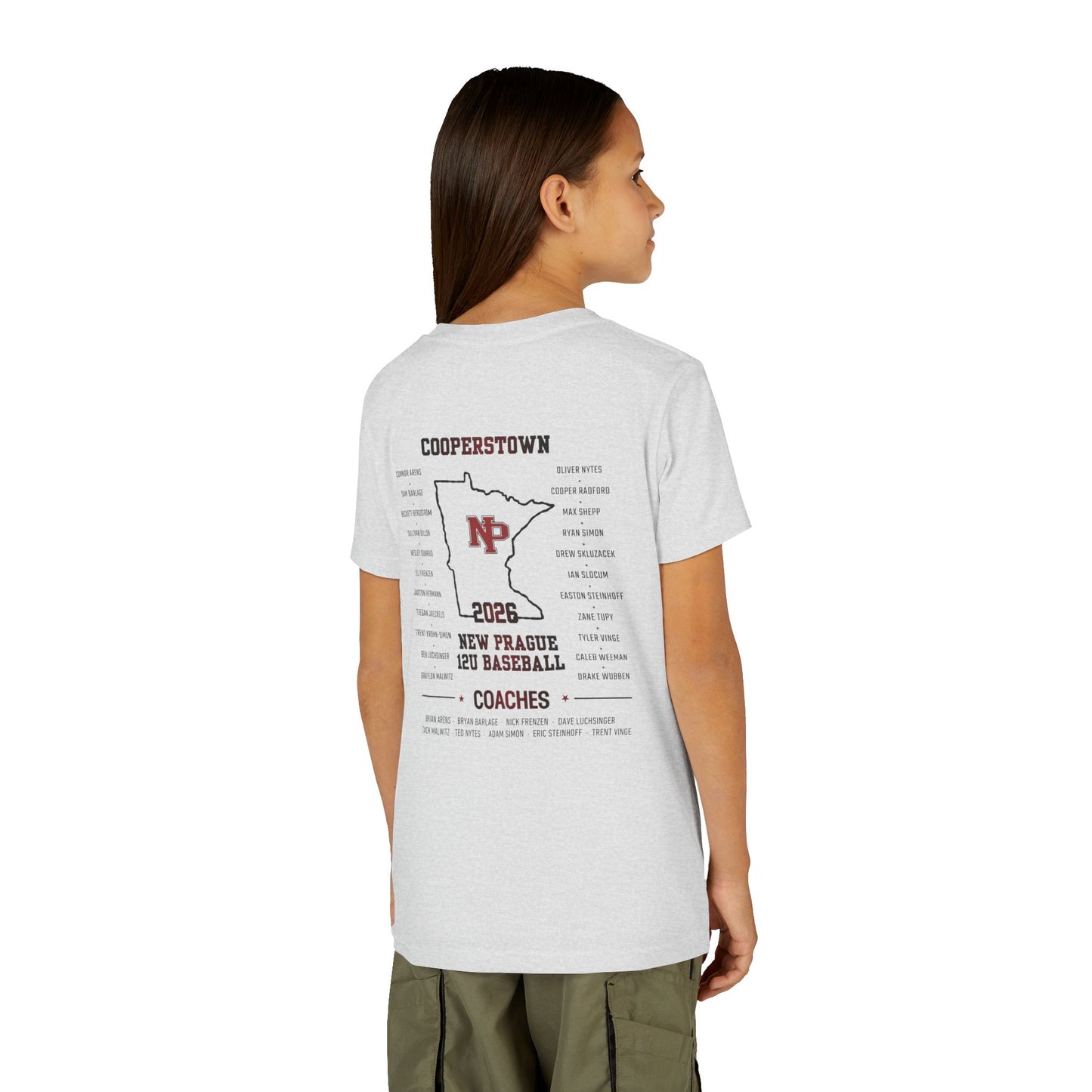 Youth Baseball Team Tee – New Prague 12U Cooperstown 2026