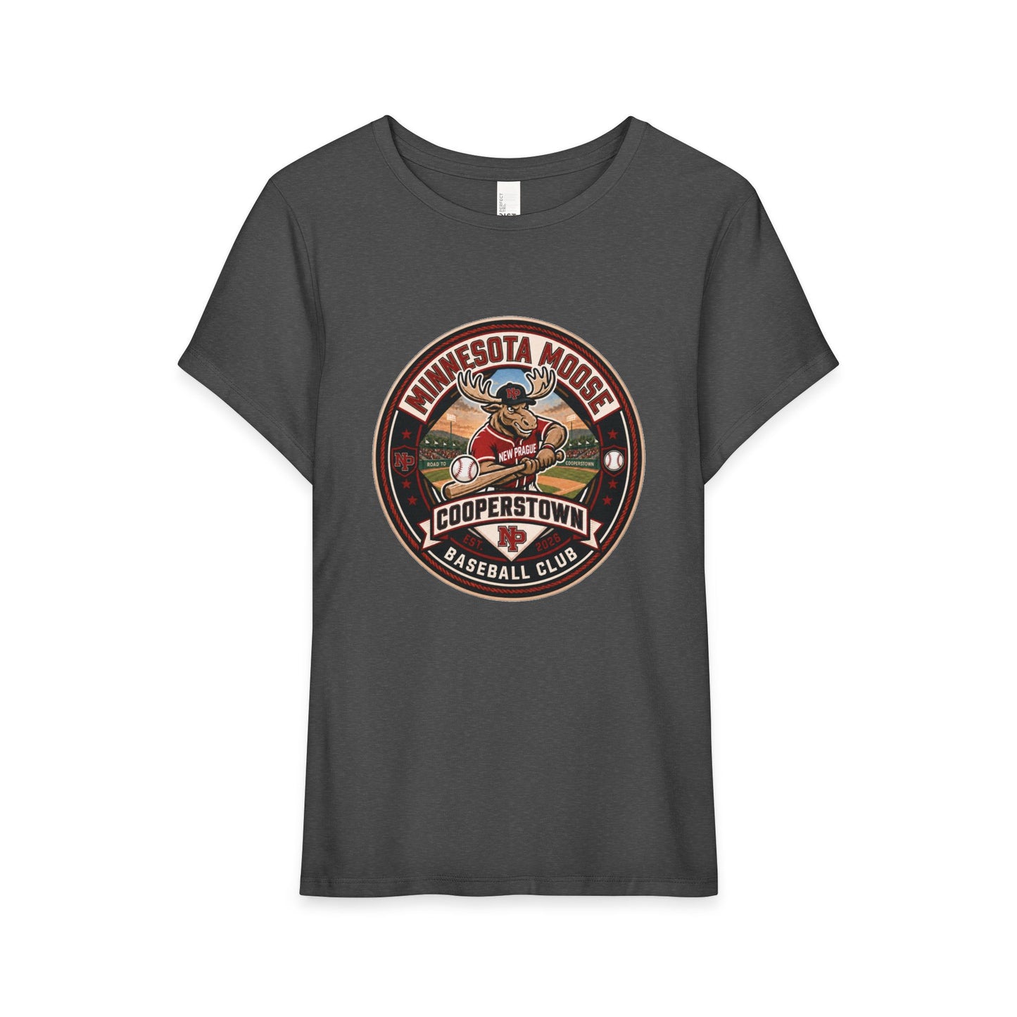 Women’s Baseball Tee — Minnesota Moose Cooperstown Baseball Club