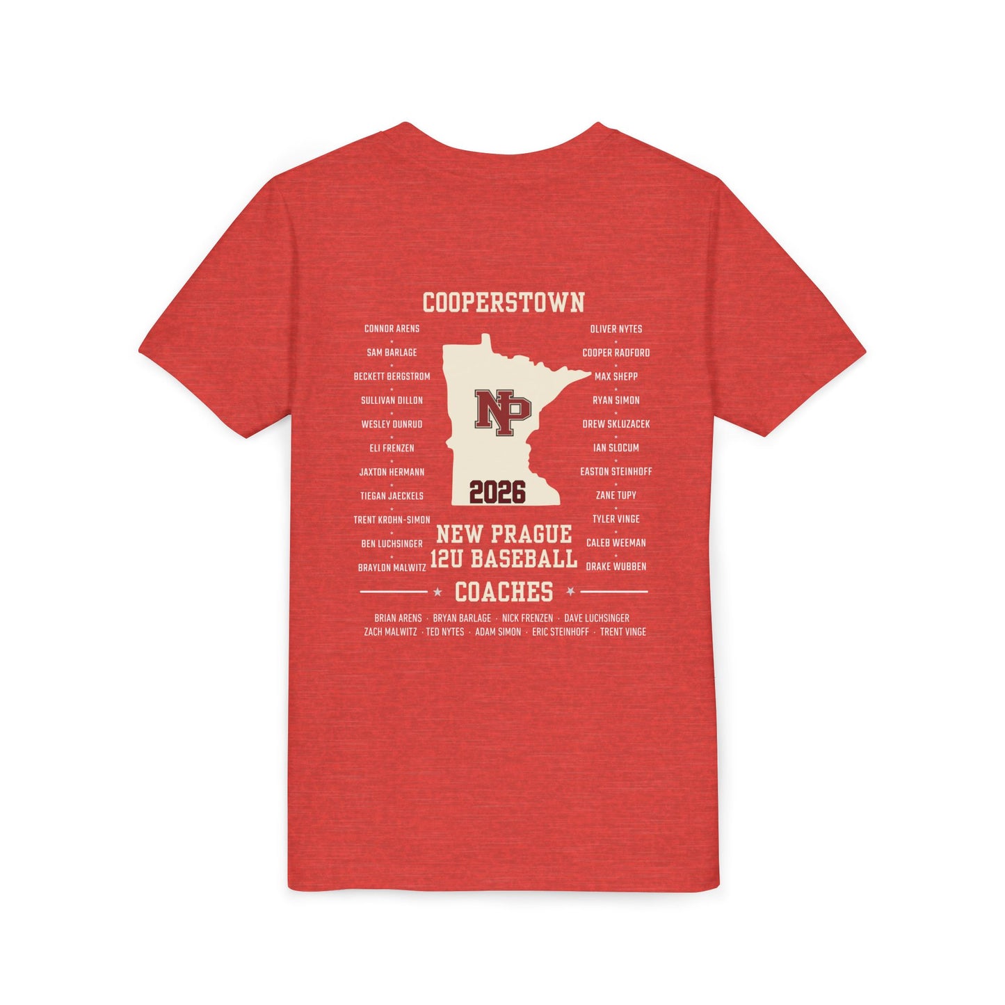 Youth Baseball Team Tee — New Prague 12U Cooperstown Team 2026