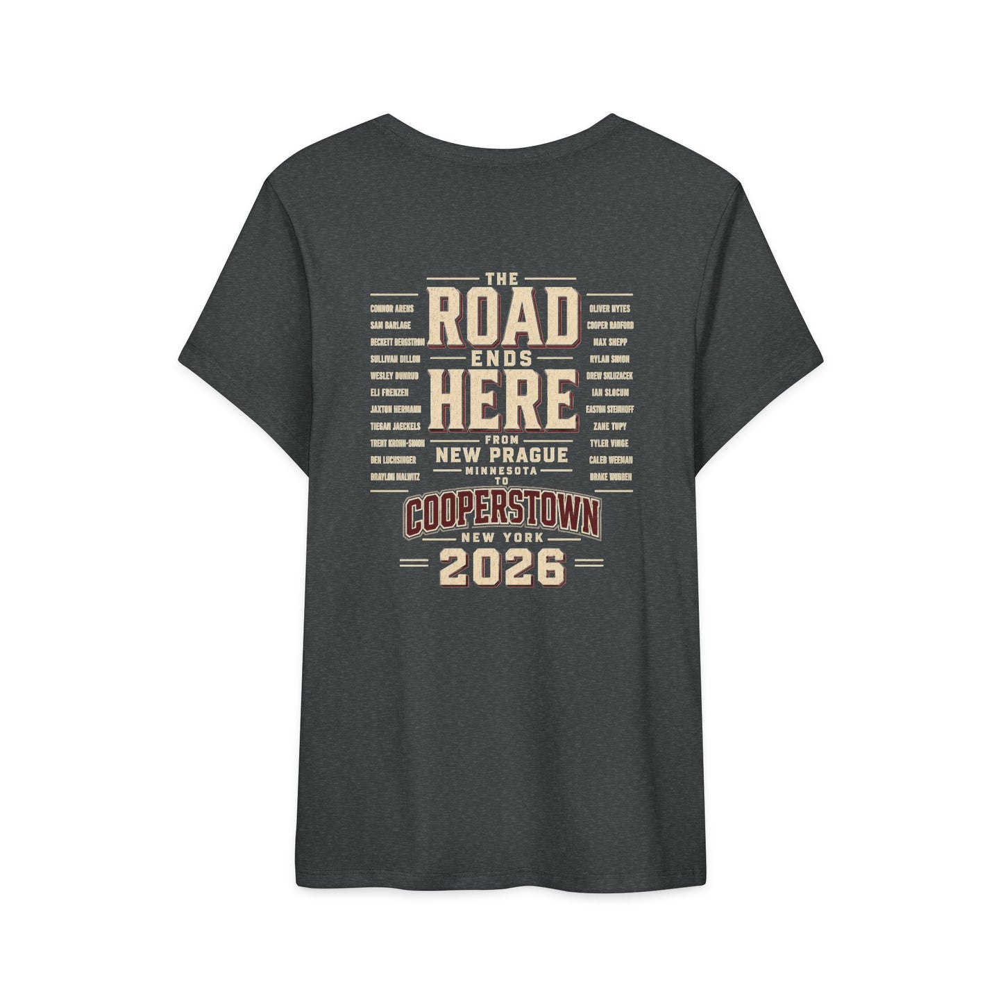 Ladies Road Ends Here Cooperstown 2026 Baseball T-Shirt