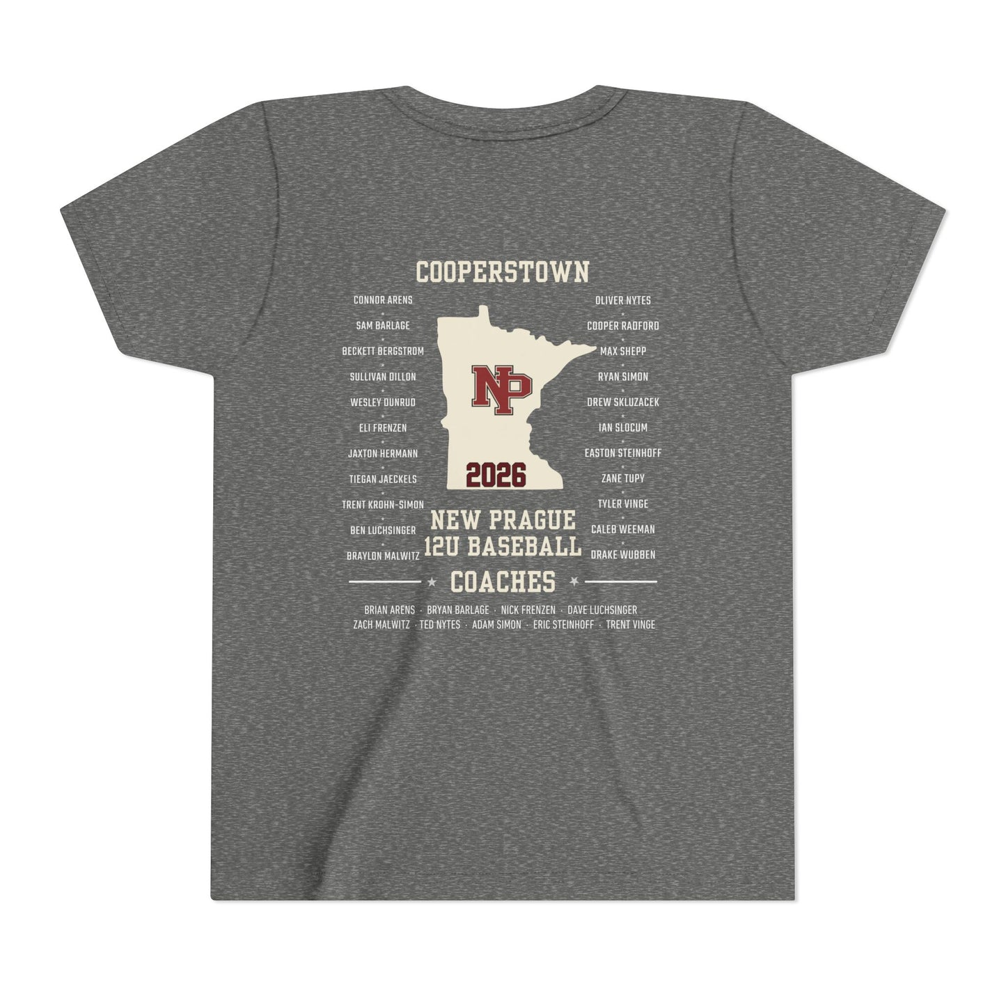 Youth Baseball Team Tee — New Prague 12U Cooperstown Team 2026