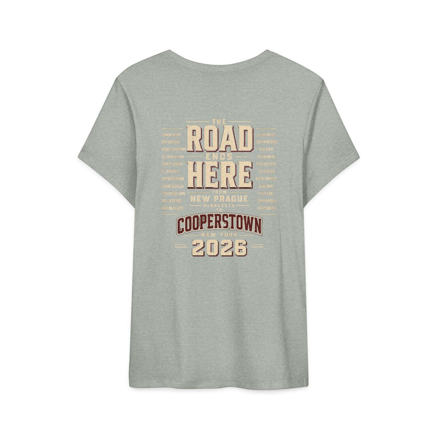 Ladies Road Ends Here Cooperstown 2026 Baseball T-Shirt