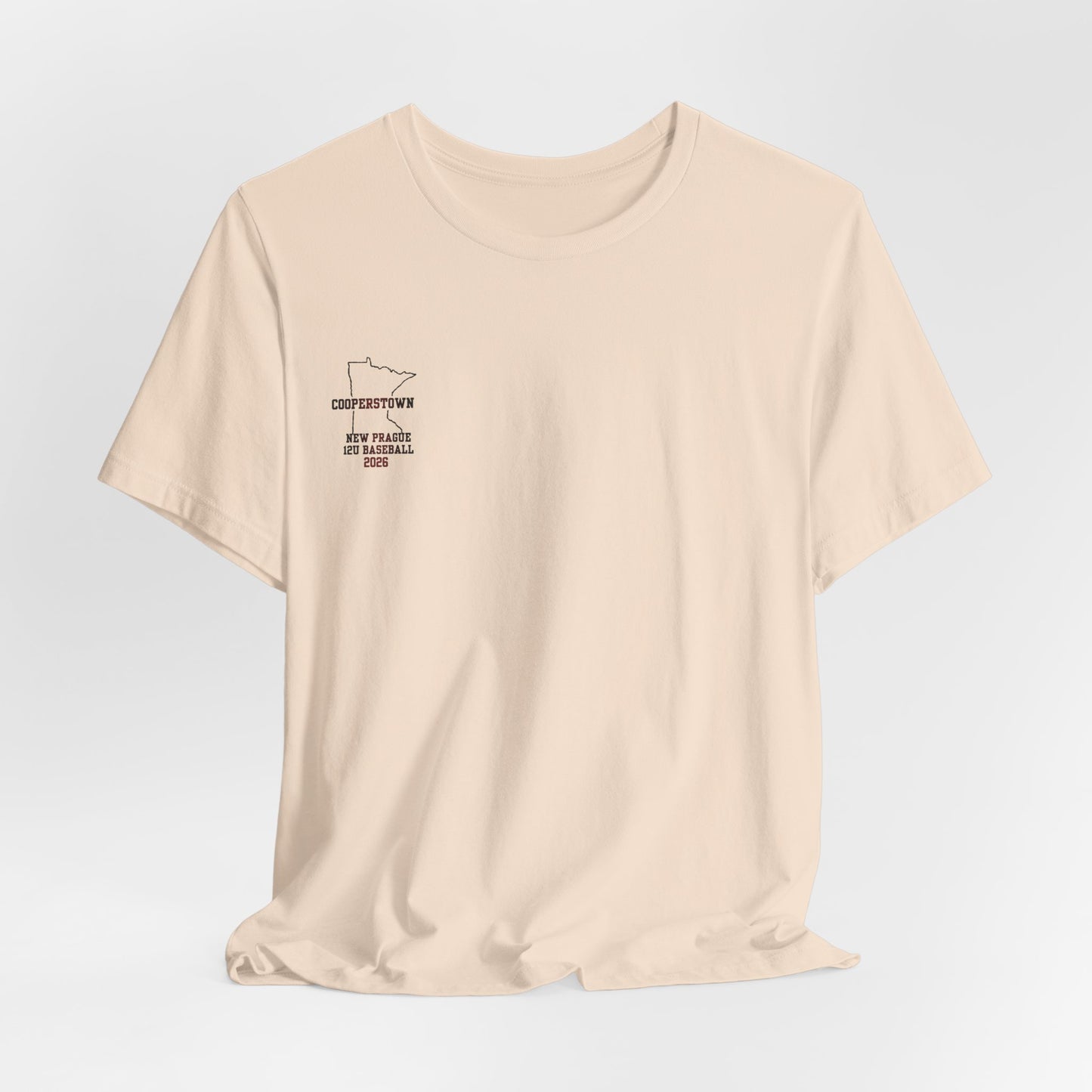 New Prague 12U Baseball Team Tee — Cooperstown 2026 Coaches & Player Roster